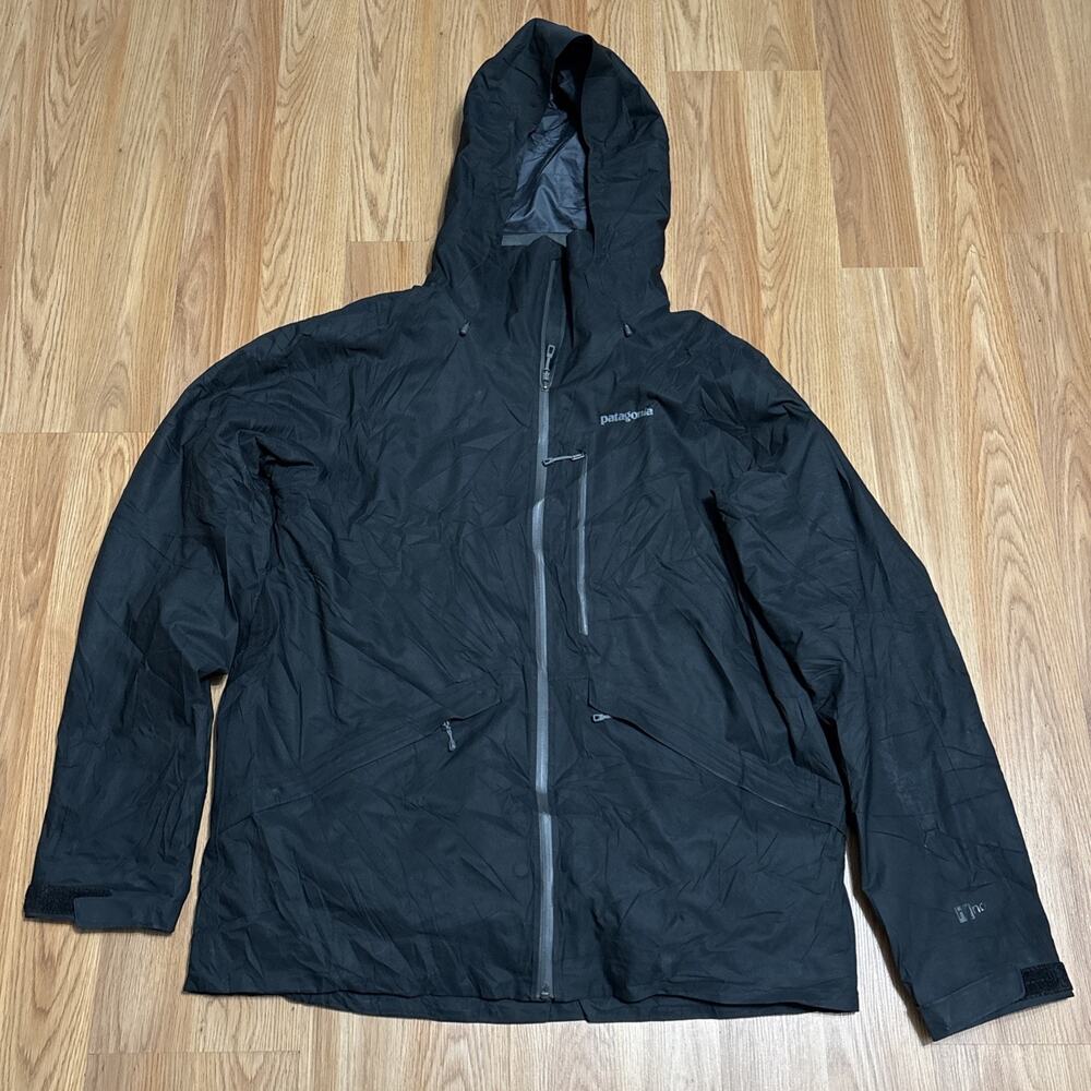 Patagonia Snowshot H2NO Insulated Jacket Mens Large Black Recco Hooded 31080